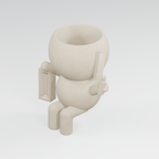 Brickie Moss character planter in Ivory White finish