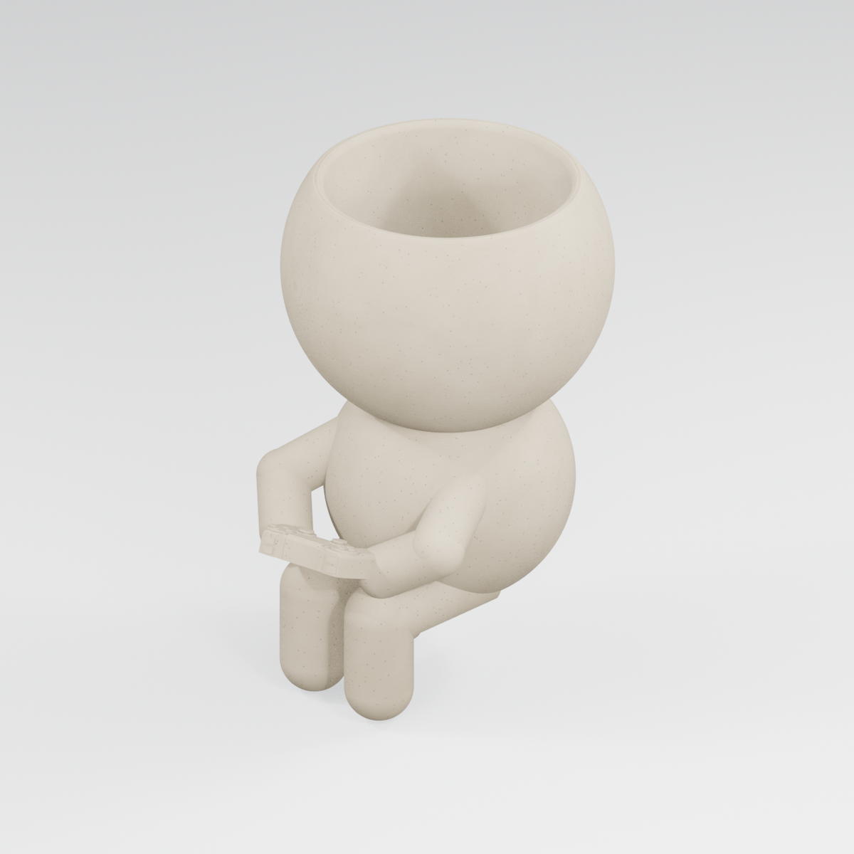Pixel Sprout Is Playing | Gamer Planter in Ivory White finish