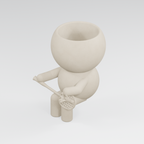 Rally Moss badminton planter in Ivory White