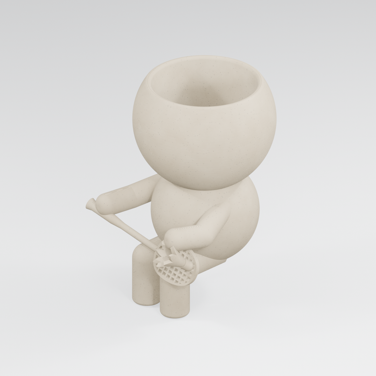Rally Moss badminton planter in Ivory White