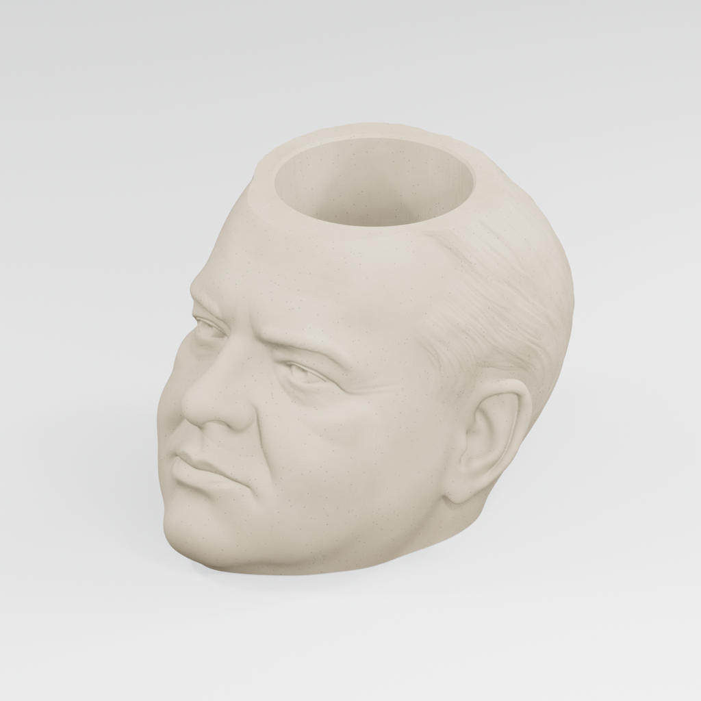 Herbert Hoover Head Planter in Ivory White