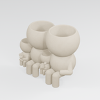 Gather Moss family planter in Ivory White finish