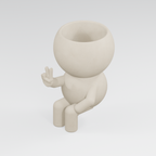 Peace Sign Planter in Ivory White