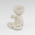 Tea Time Head Planter in Ivory White finish