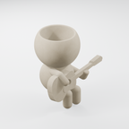 Sage Strummer's Acoustic Set: Guitarist Planter in Ivory White finish