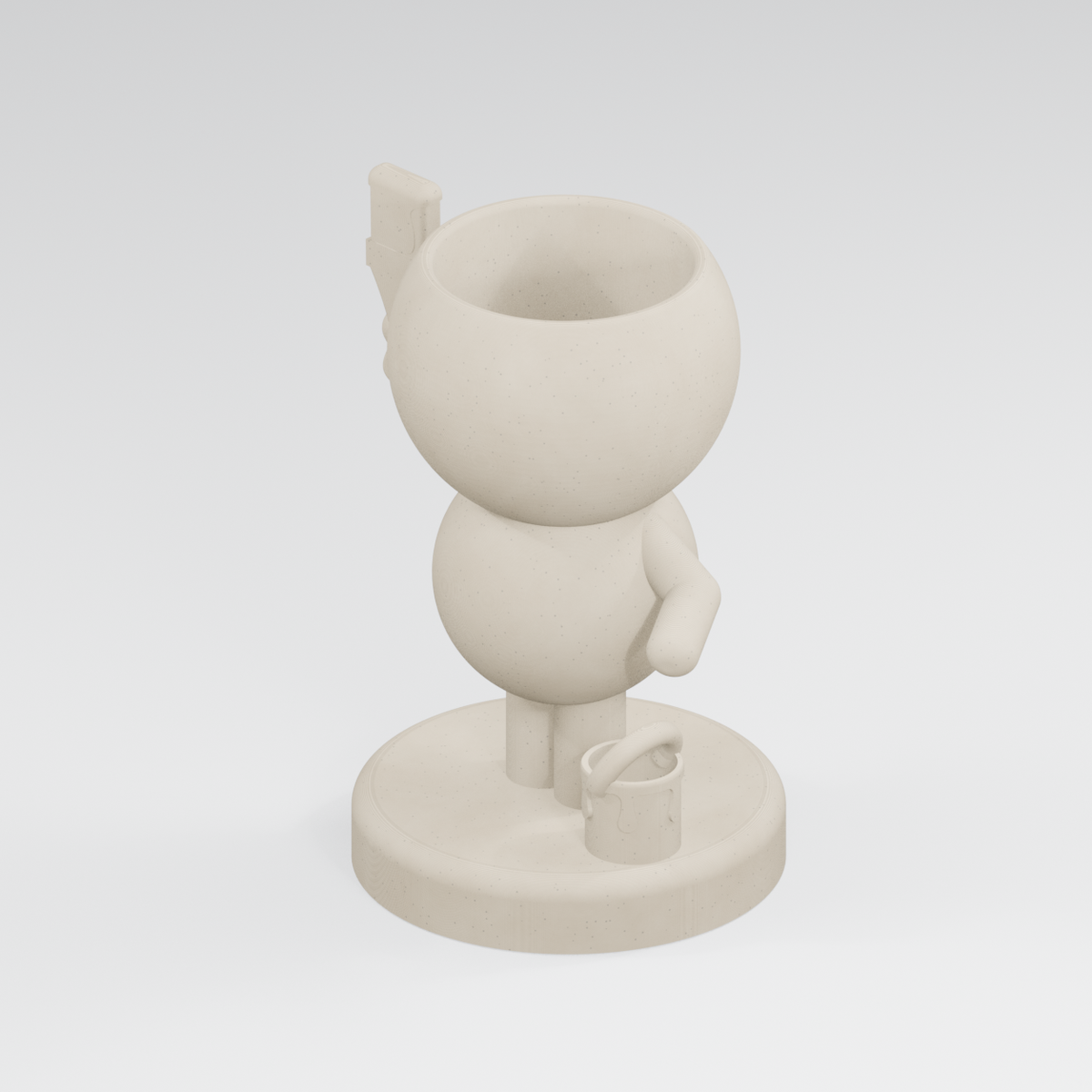 Brush Painter Planter in Ivory White