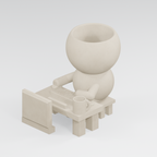 Ctrl + Sprout Logs On | Work From Home Planter in Ivory White finish