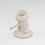 Wicket Willow cricket batsman planter in Ivory White
