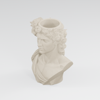 The Laurel Guardian: Greek-Inspired Bust Planter in Ivory White finish