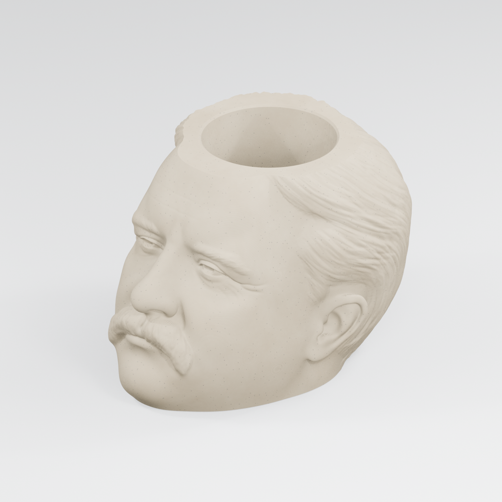 Theodore Roosevelt Head Planter in Ivory White