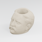 Theodore Roosevelt Head Planter in Ivory White
