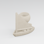 Skipper Sailboat Planter in Ivory White