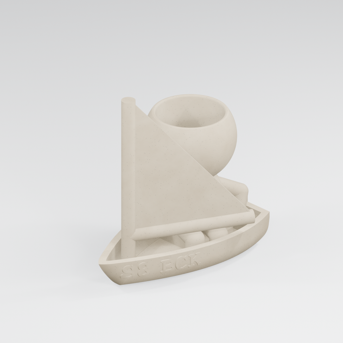 Skipper Sailboat Planter in Ivory White