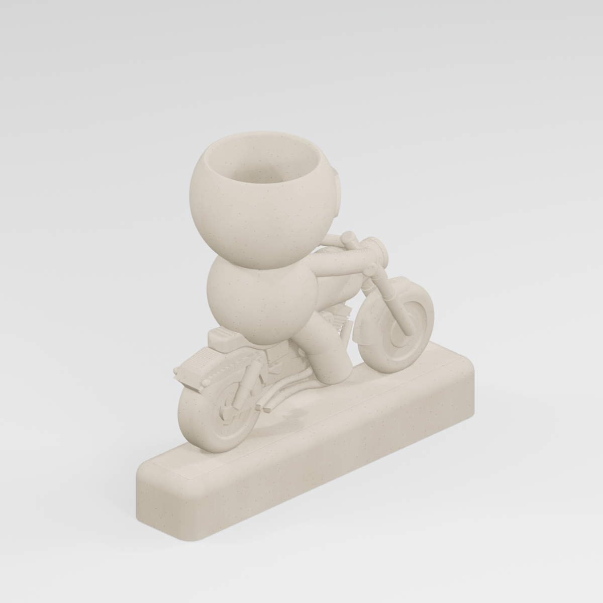 Miles Gearson's Classic Ride: Motorcycle Planter in Ivory White finish
