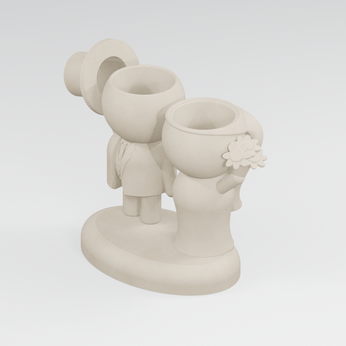 Moss and Marrow wedding planter exact model render in Ivory White