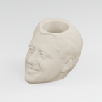 Bill Clinton Head Planter in Ivory White