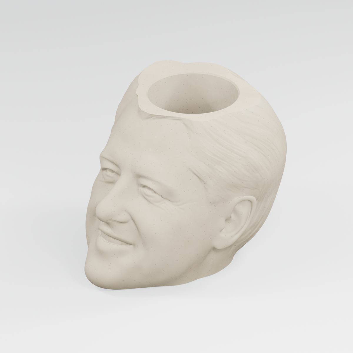 Bill Clinton Head Planter in Ivory White