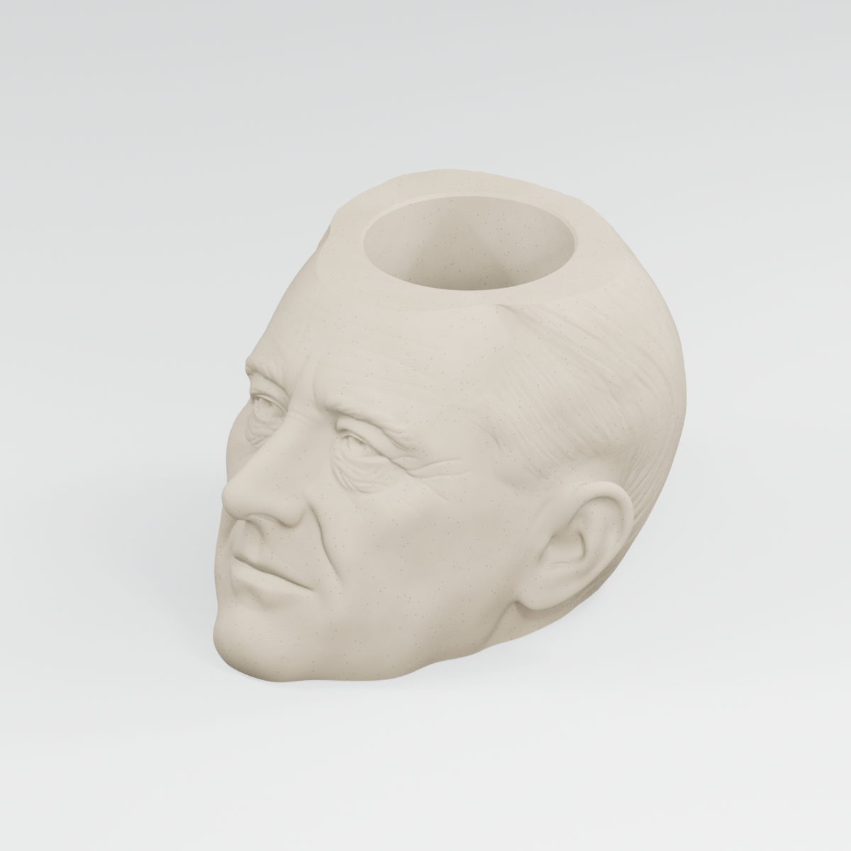 Franklin D. Roosevelt Head Planter in Ivory White