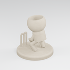 Keeper Kip's Big Save: Cricket Wicket Keeper Planter in Ivory White finish