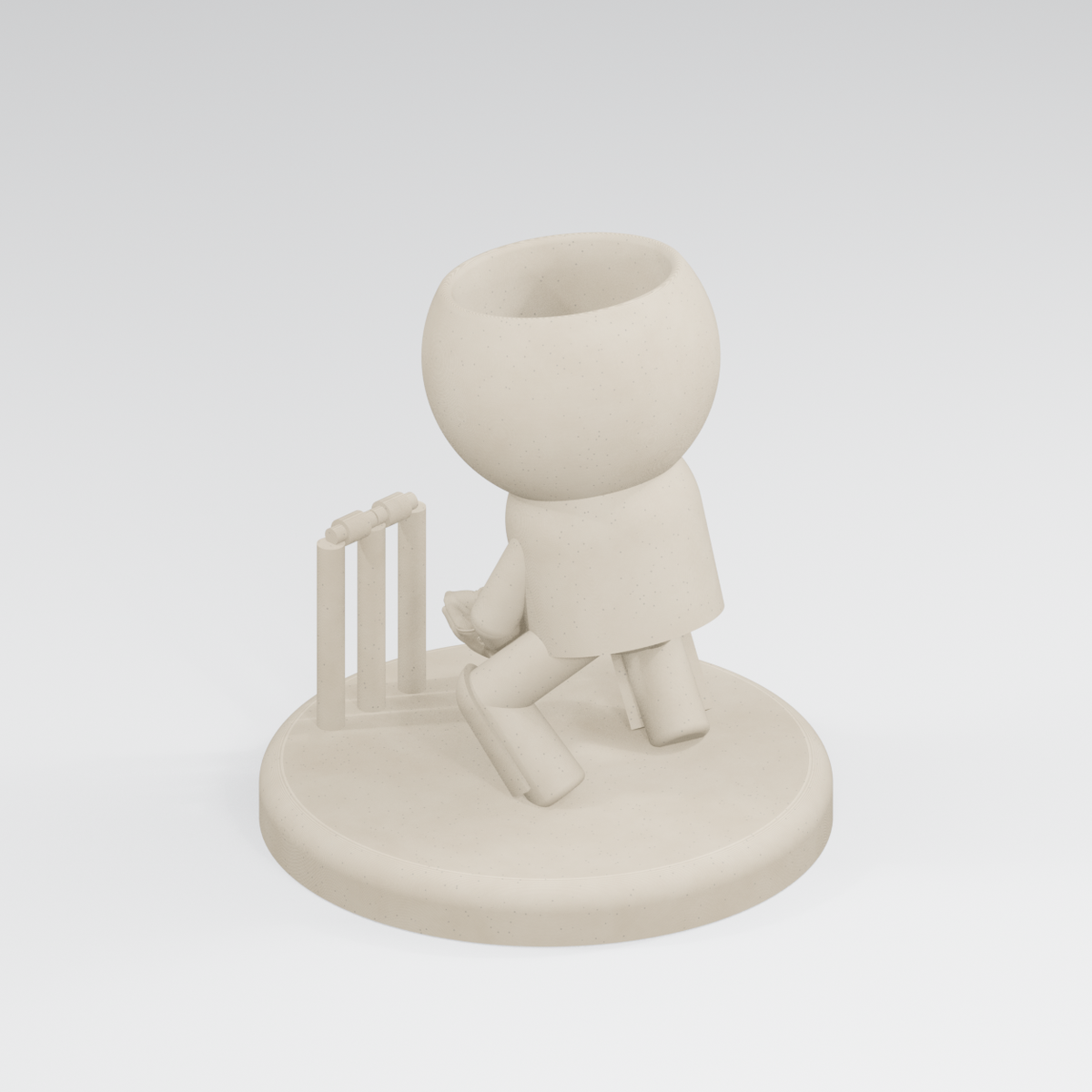 Keeper Kip's Big Save: Cricket Wicket Keeper Planter in Ivory White finish