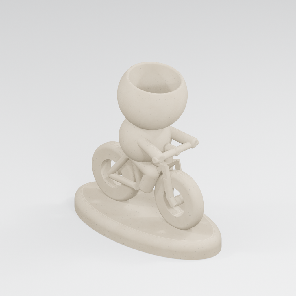 Trail Sprout mountain bike planter exact model render in Ivory White