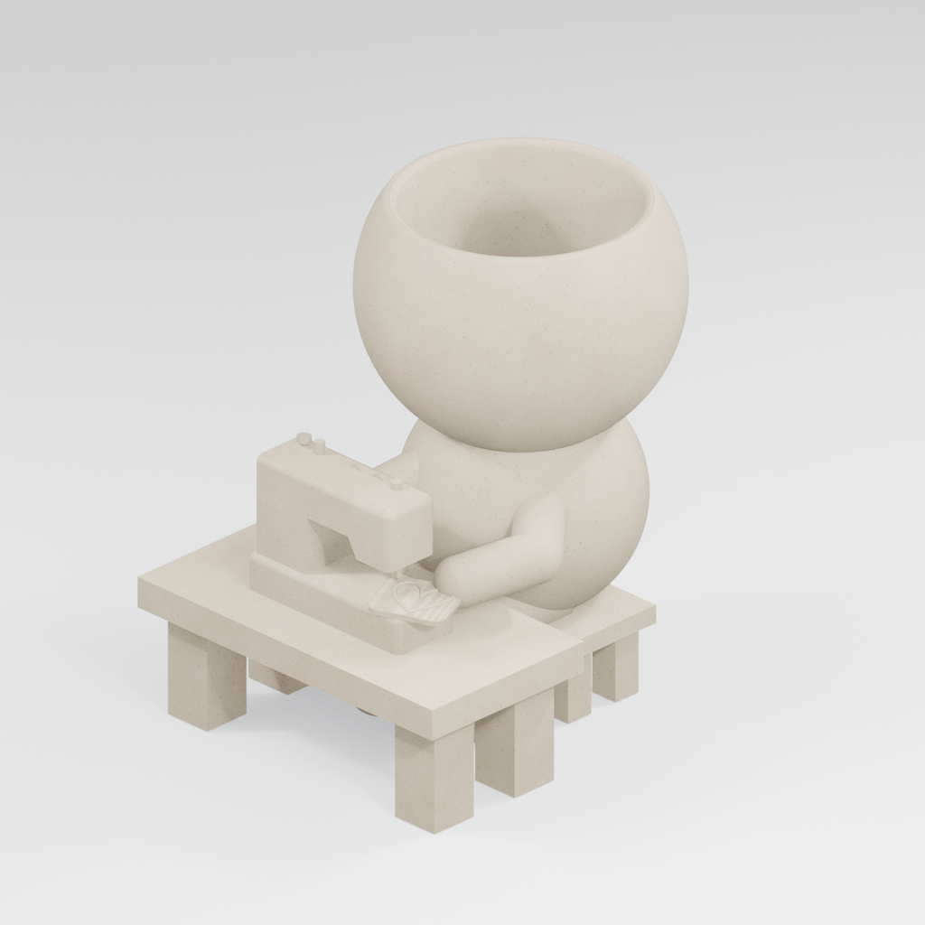 Stella Stitch's Sewing Day: Sewing Machine Planter in Ivory White finish