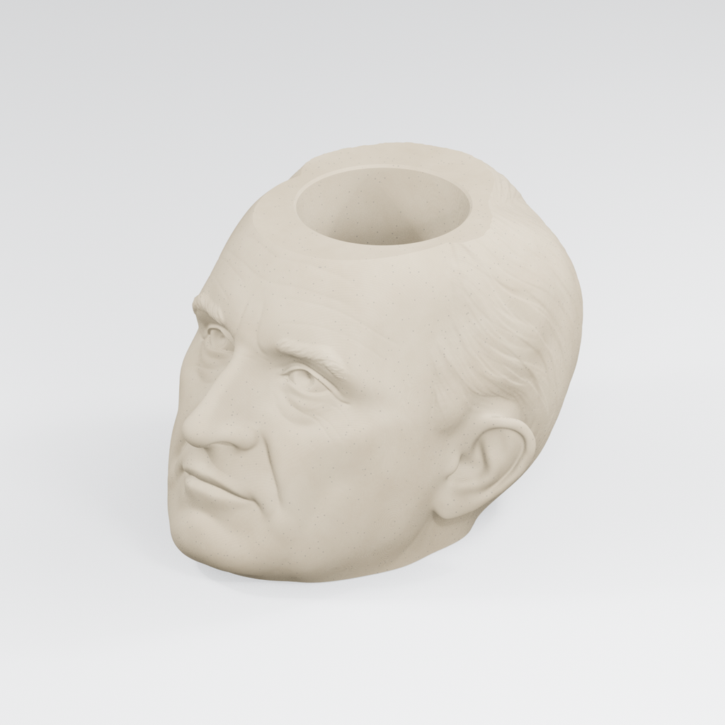 Harry S. Truman Head Planter in Ivory White