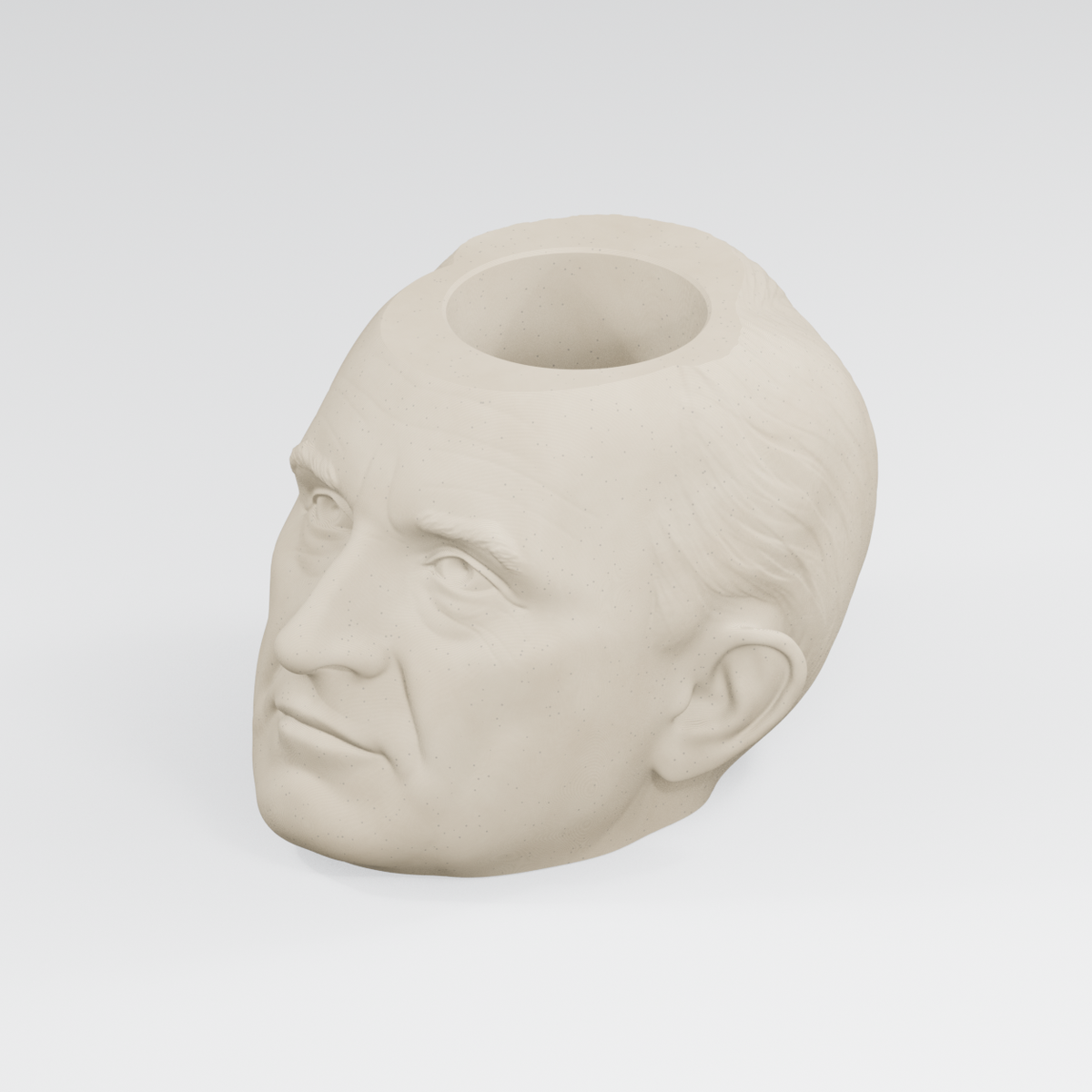 Harry S. Truman Head Planter in Ivory White