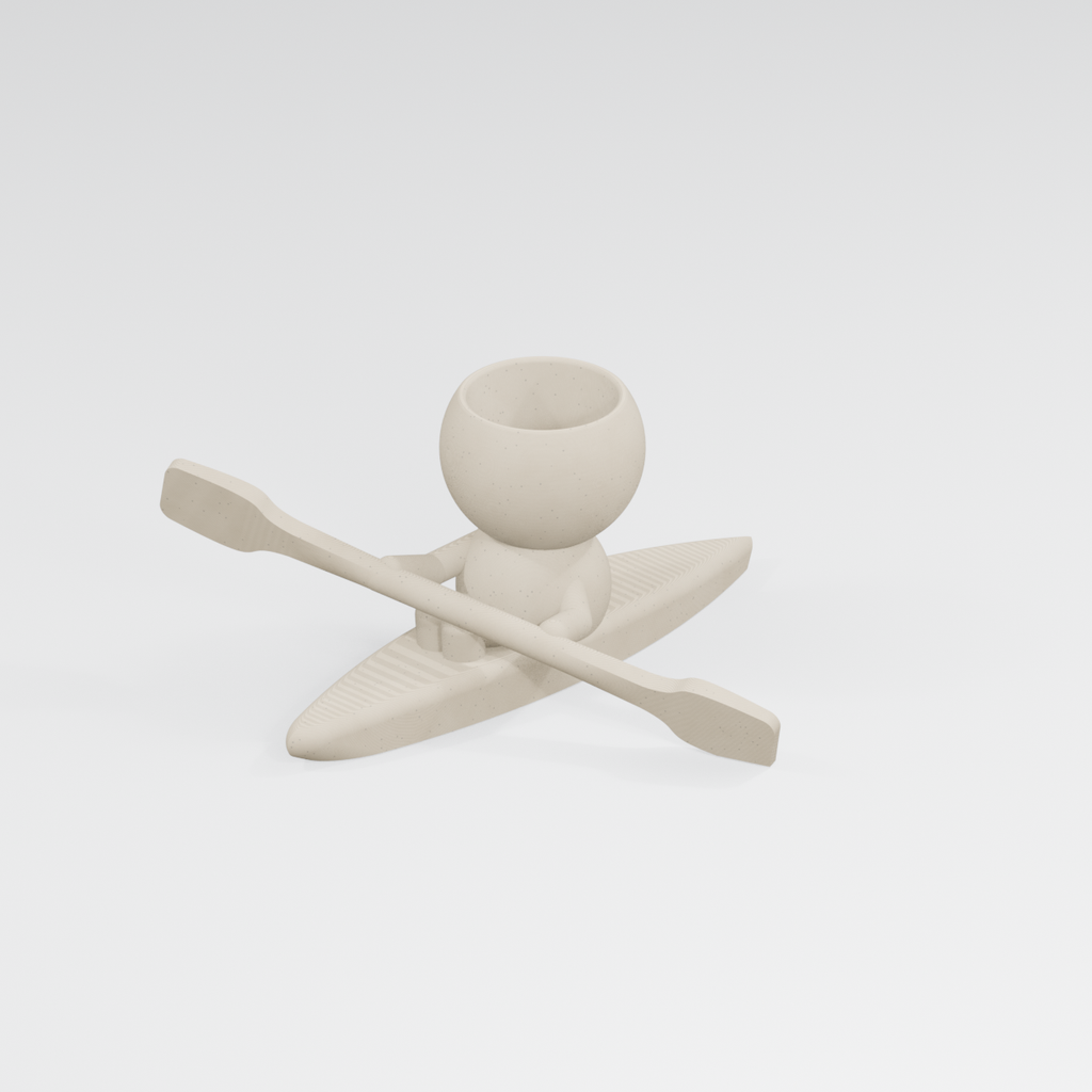 Paddle Moss kayak planter in Ivory White