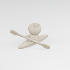 Paddle Moss kayak planter in Ivory White