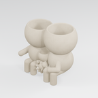The Three of Us family planter in Ivory White