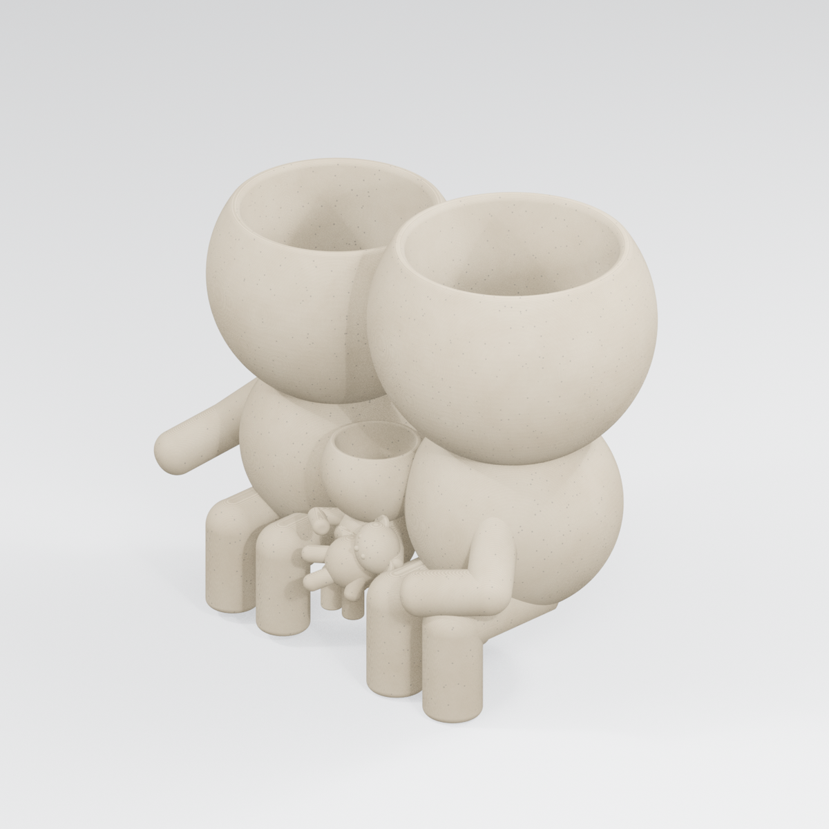 The Three of Us family planter in Ivory White