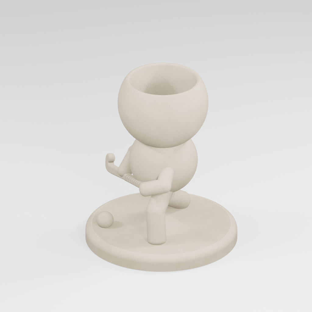 Slapshot Sprout Takes the Ice | Hockey Player Planter in Ivory White finish