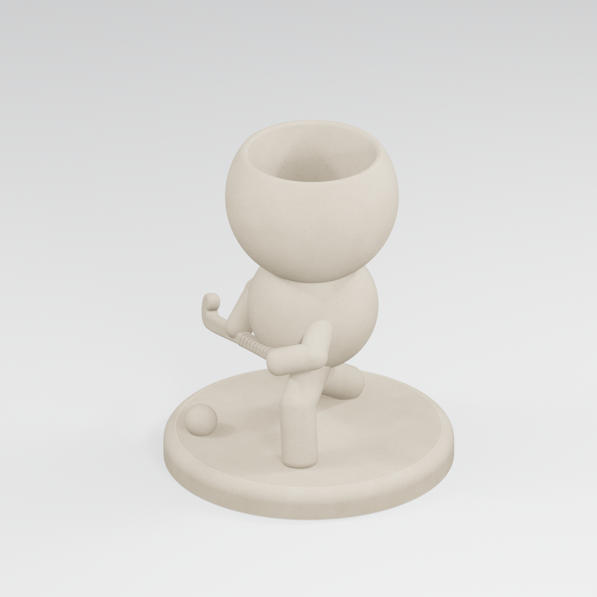 Slapshot Sprout Takes the Ice | Hockey Player Planter in Ivory White finish