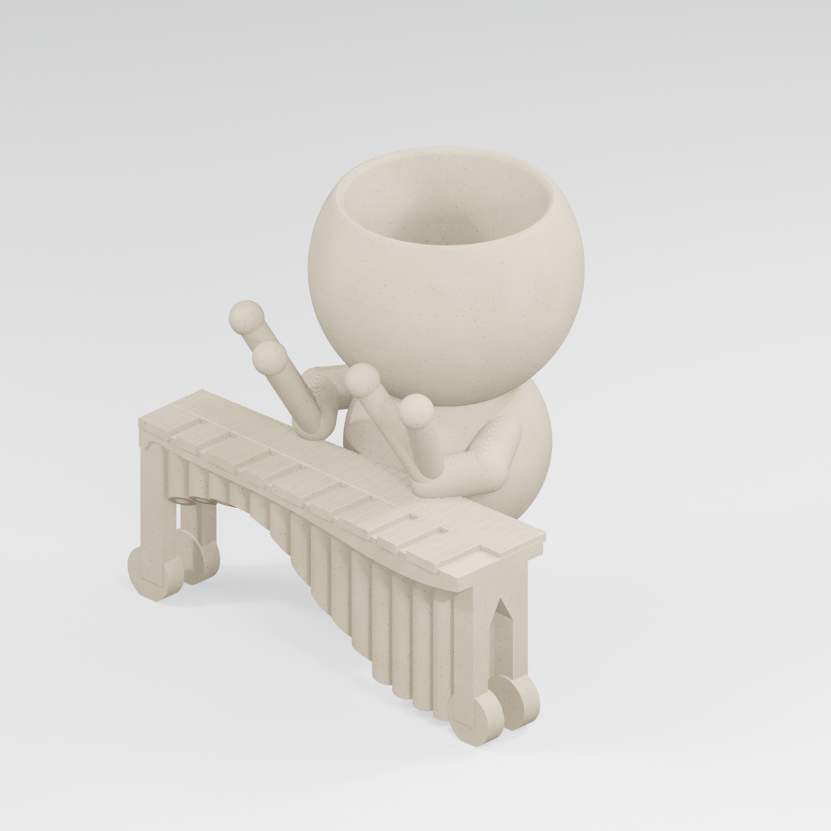 Marimba Moxie Makes Some Noise | Marimba Planter in Ivory White finish