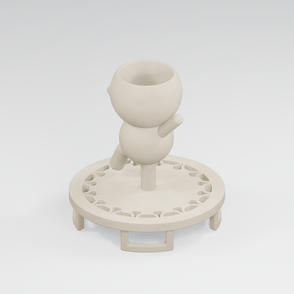 Bounce Trampoline Planter in Ivory White