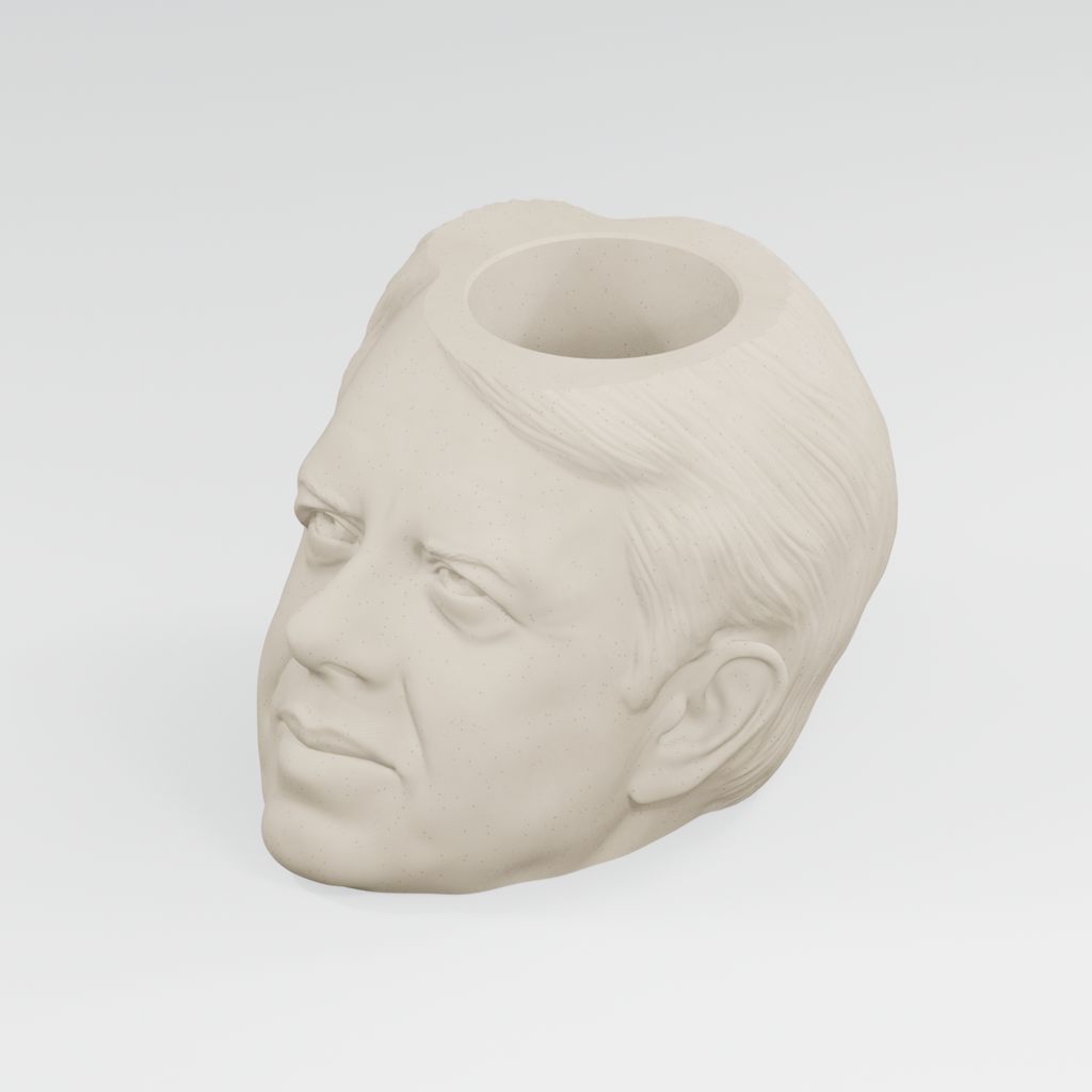 Jimmy Carter Head Planter in Ivory White