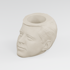 John F. Kennedy Head Planter in Ivory White