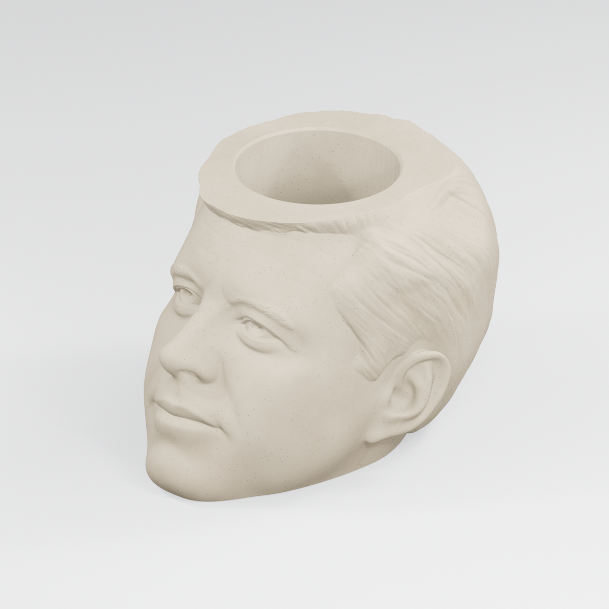 John F. Kennedy Head Planter in Ivory White