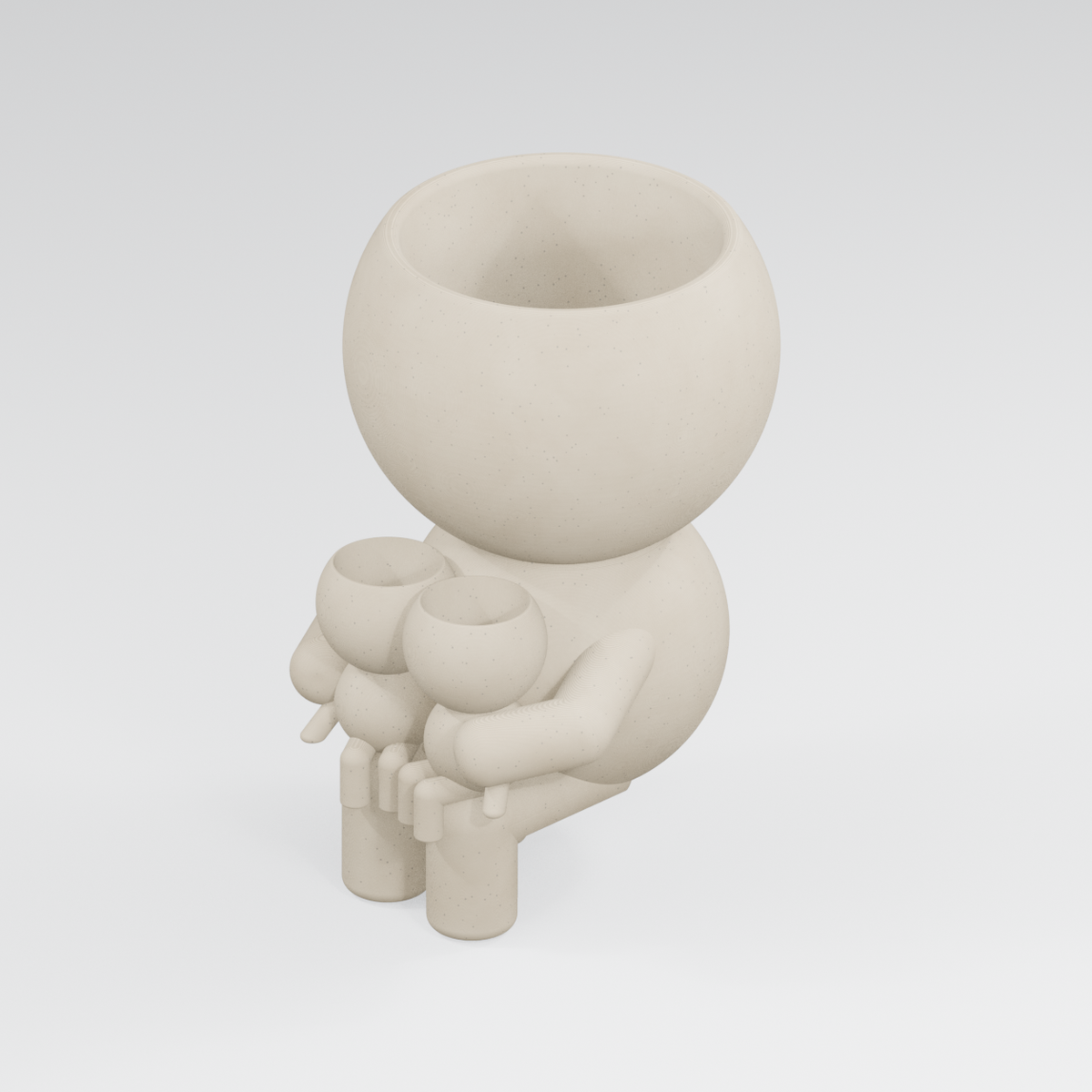 Gran and the Twins | Family Planter in Ivory White finish