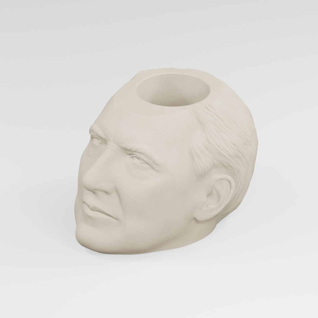 Warren G. Harding Head Planter in Ivory White