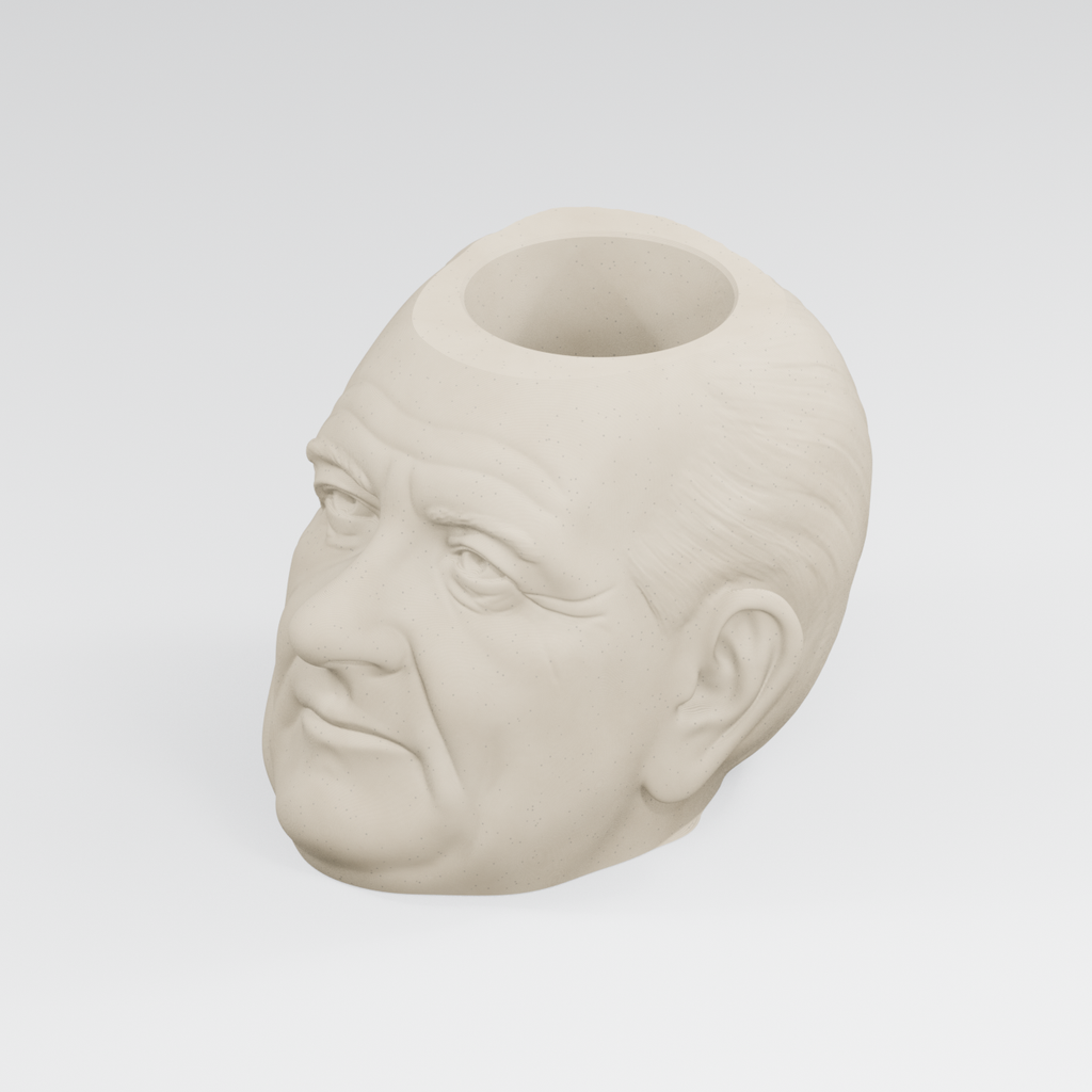 Lyndon B. Johnson Head Planter in Ivory White