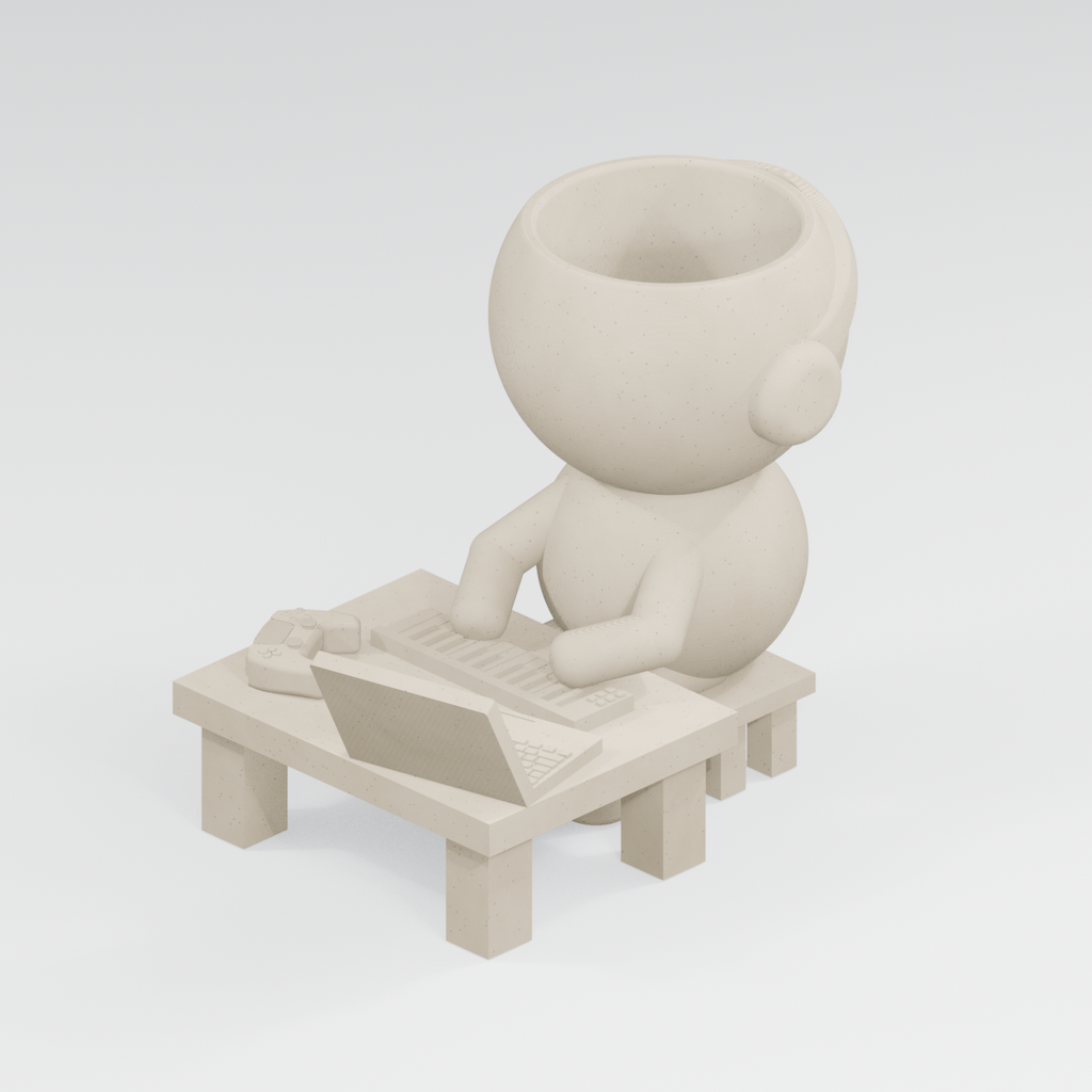 Loop Sprout on Deck | Electronic Music Planter in Ivory White finish