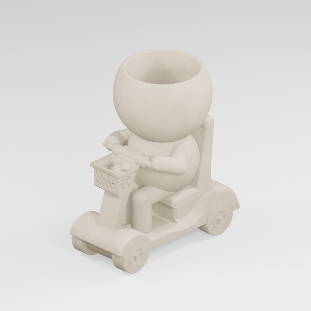 Rollie Rolls in Style | Mobility Scooter Planter in Ivory White finish
