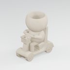 Rollie Rolls in Style | Mobility Scooter Planter in Ivory White finish