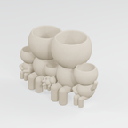 The Five Sprouts Gather Round | Family of Five Planter Ivory White finish
