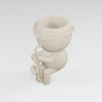 Saxby Sprout's Garden Groove: Saxophone Player Planter in Ivory White finish