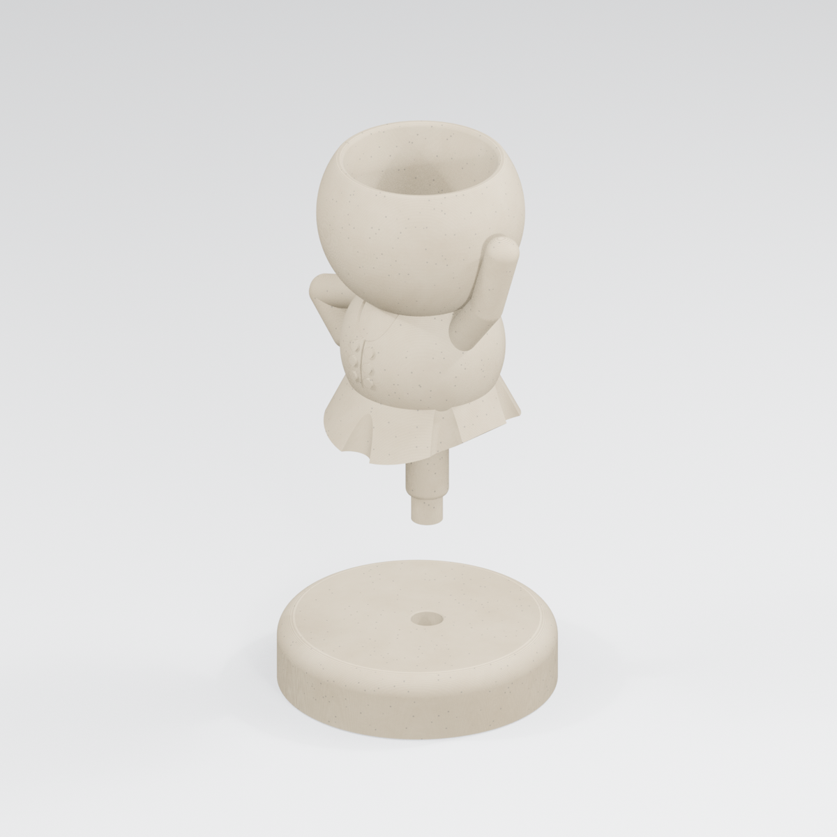 Highland Hopper Steps Up | Highland Dancer Planter Ivory White finish