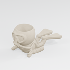 Diver Finn: Scuba Diver Planter in Ivory White finish