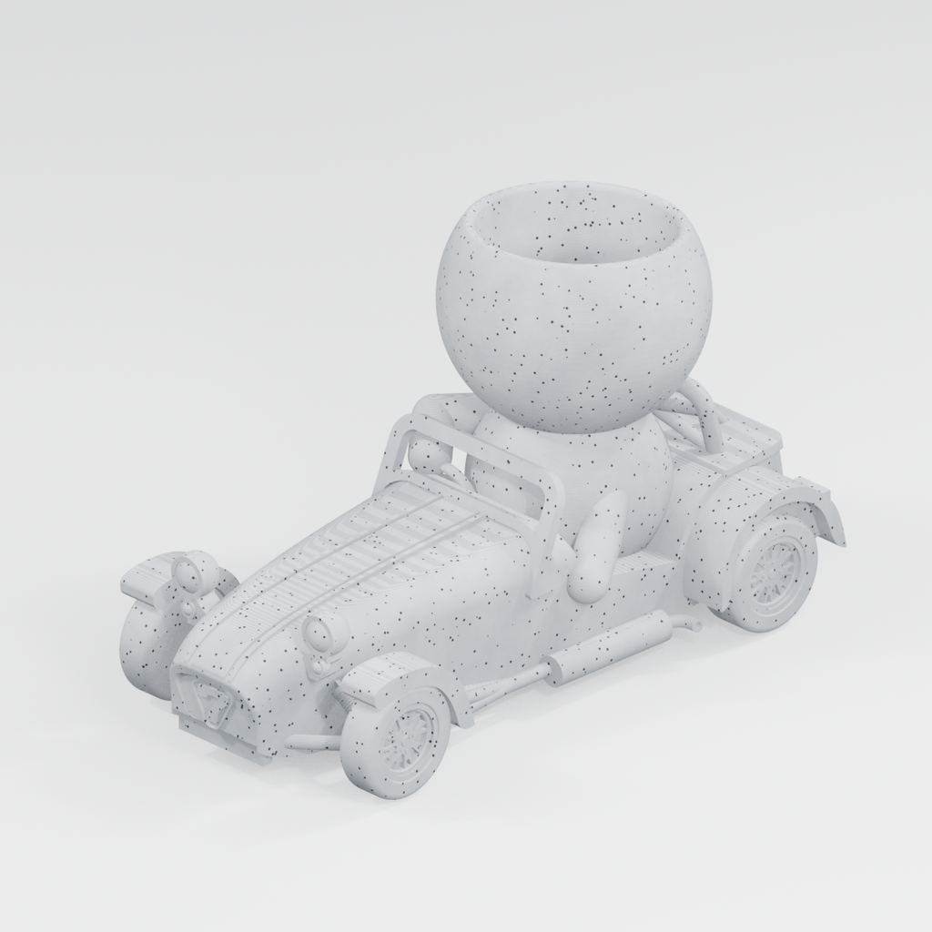 Roadster Rory: Classic Car Planter in Marble White finish